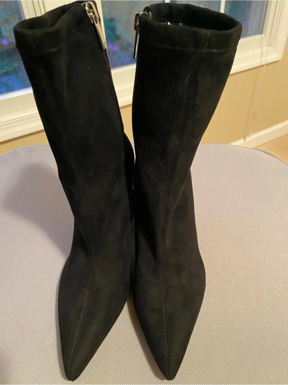 Marc Fisher - The “Larry” Black Suede Pointed-Toe Sock Bootie Sz 7